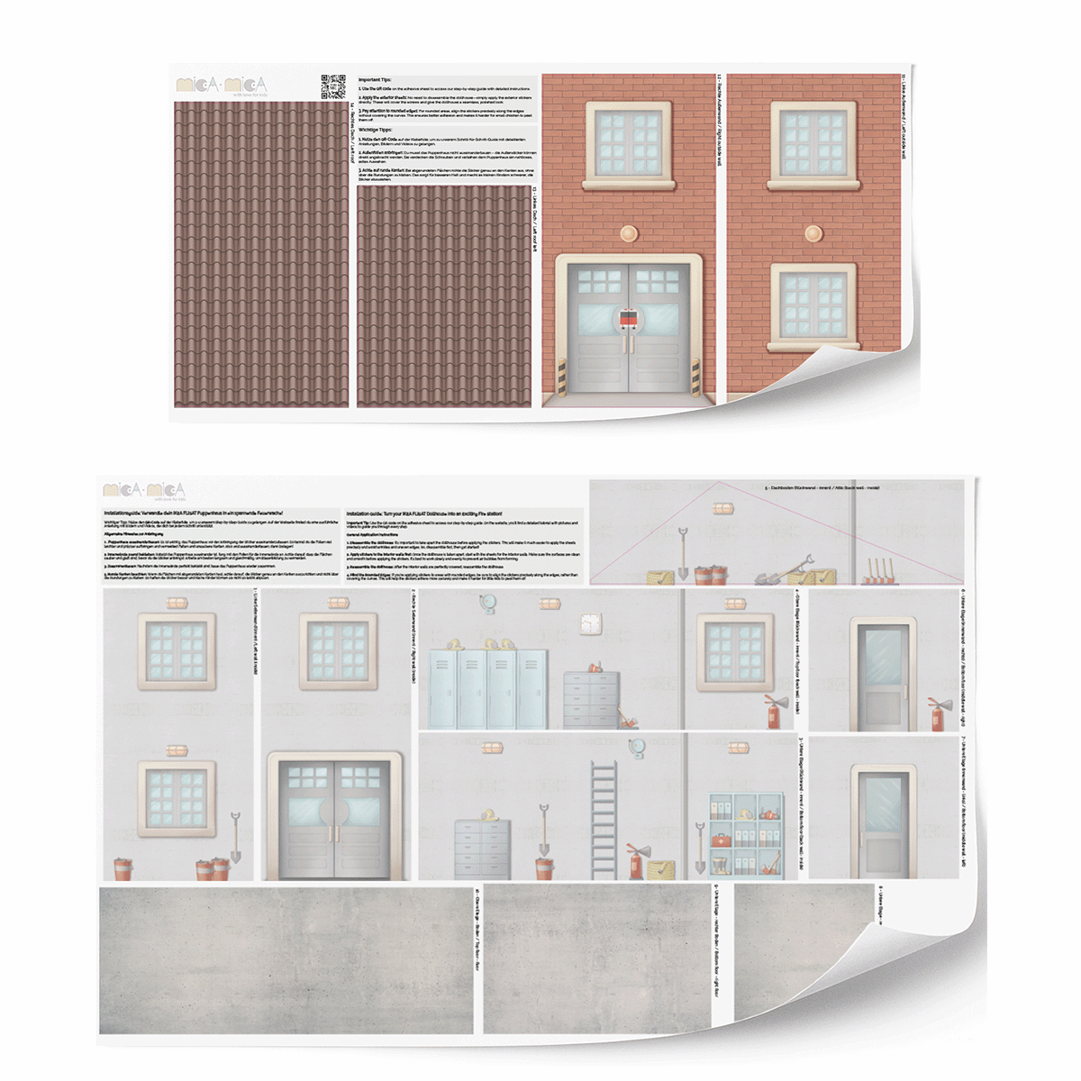 Klebefolie für IKEA FLISAT Puppenhaus - Feuerwehr