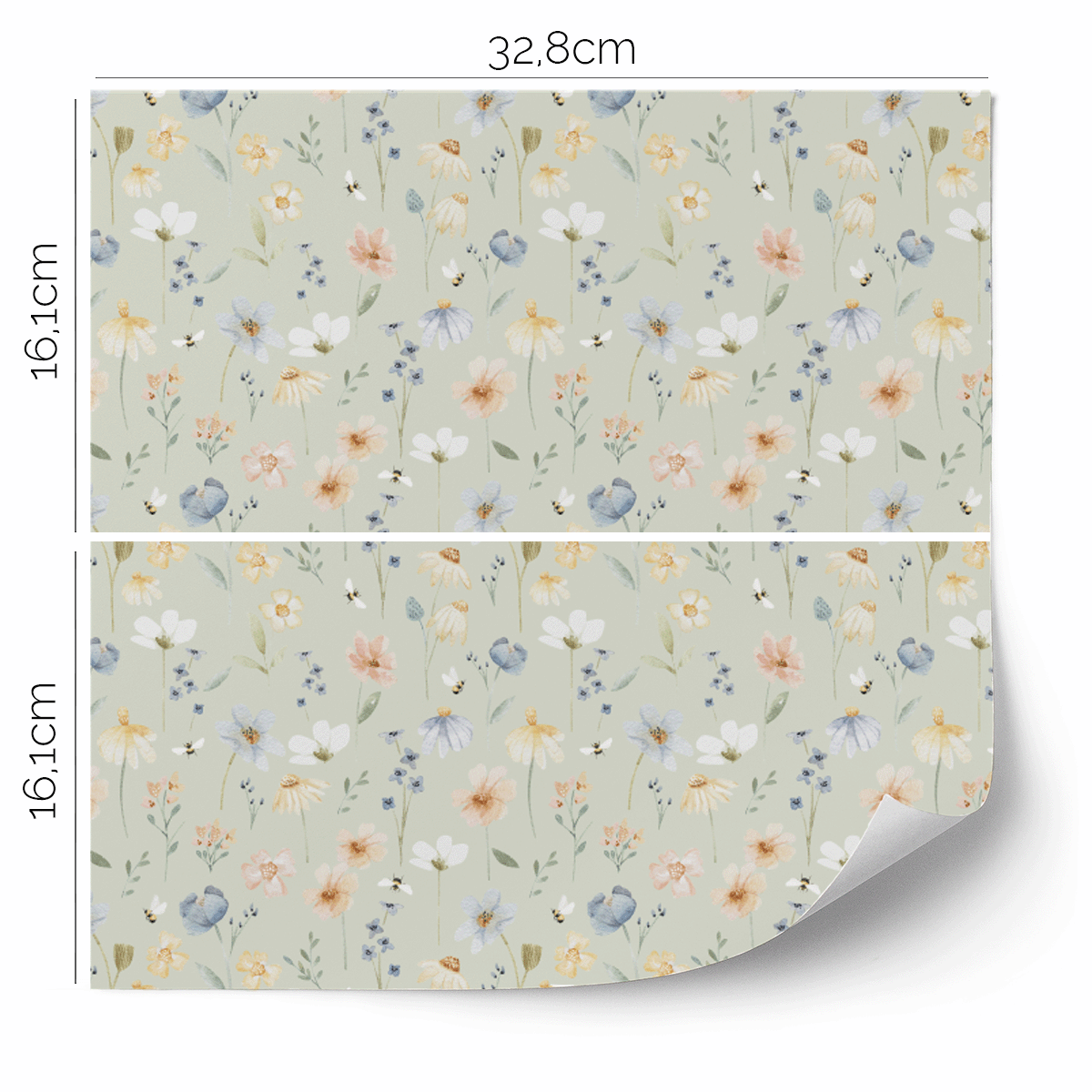 IKEA KALLAX furniture wrap - Wild Flowers (sage)