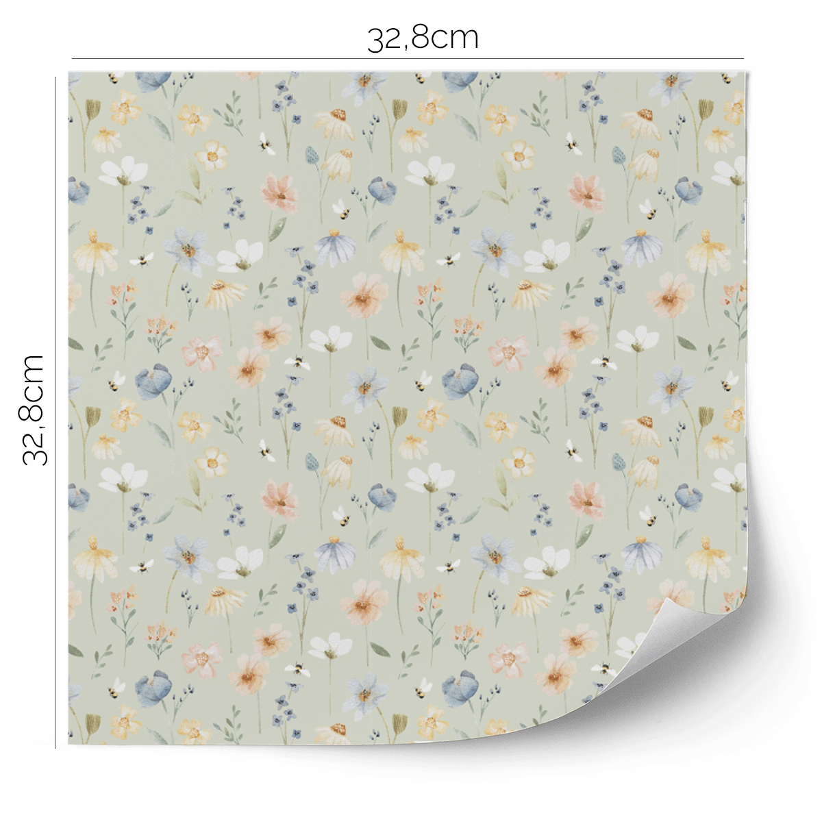 IKEA KALLAX furniture wrap - Wild Flowers (sage)