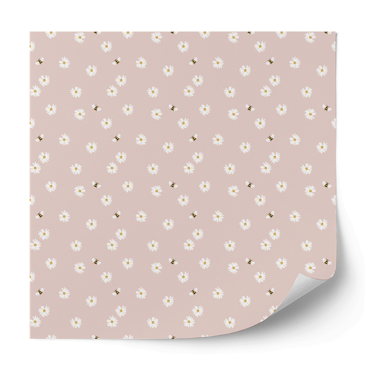 Furniture wrap - Daisies with Bees (pink)