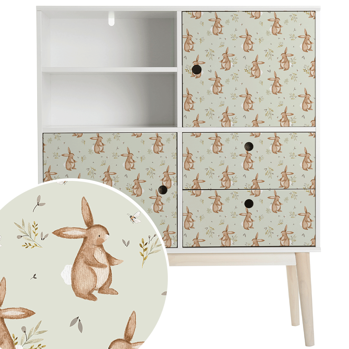 Furniture wrap - Rabbit's Garden (green)