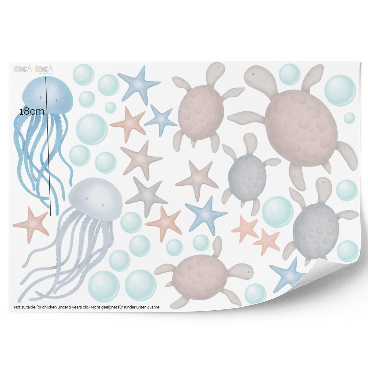 Under the sea wall stickers - Magical ocean - whales