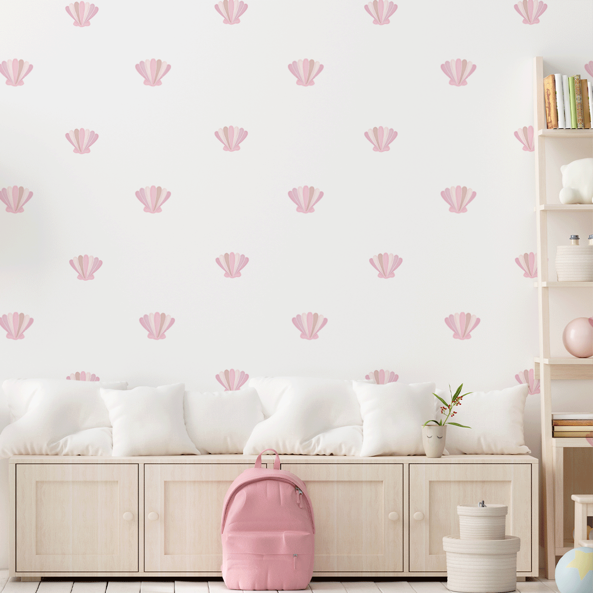 Cheeky mermaid tail wall stickers - Dusty rose