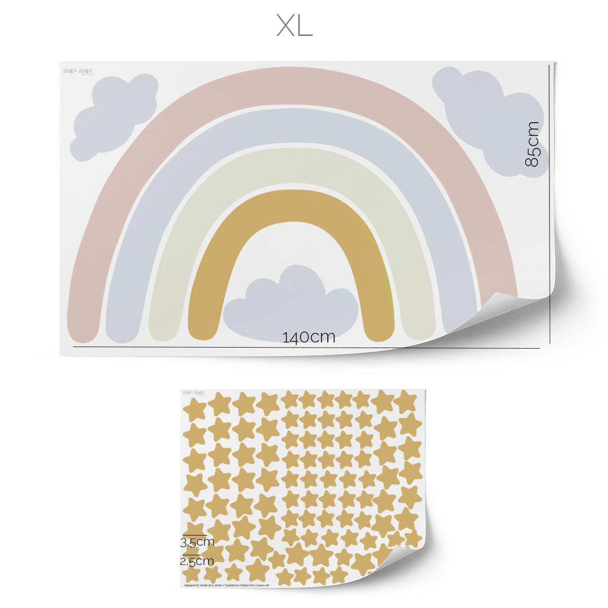 Wandtattoo Regenbogen (Altrosa Senf)